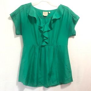 ANTHROPOLOGIE VANESSA VIRGINIA silk green top